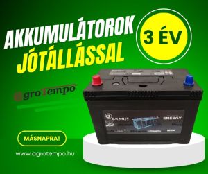 Akkumulátor 1 helyett 3 év jótállással